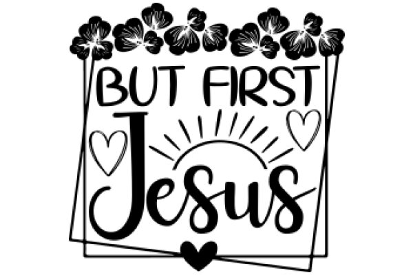 But First, Jesus: A Affirmation Poster with Floral Accents and a Heart