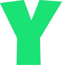 Vibrant Green Letter 'Y' on a White Background