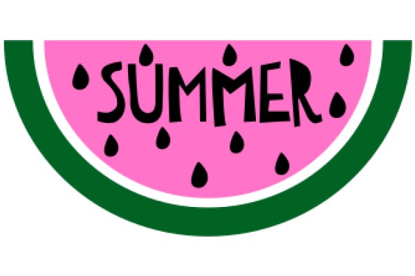 Summer's Delight: A Pink Watermelon with Green Rim and Black Seeds