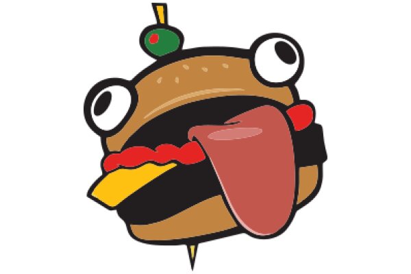 A Whimsical Illustration of a Hamburger with a Tongue