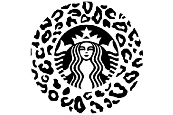 Starbucks Logo with Leopard Print Border