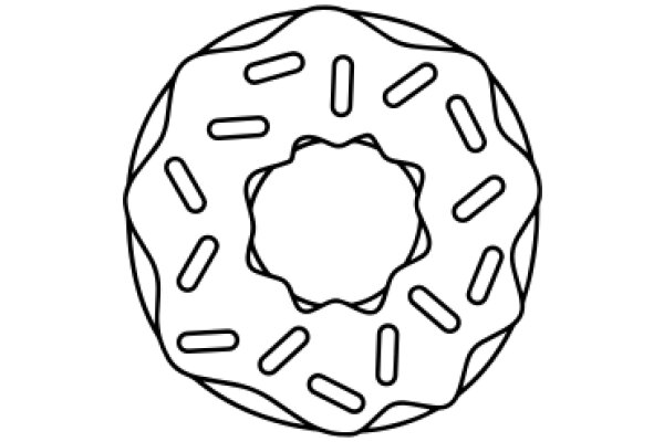 Simplistic Line Drawing of a Donut