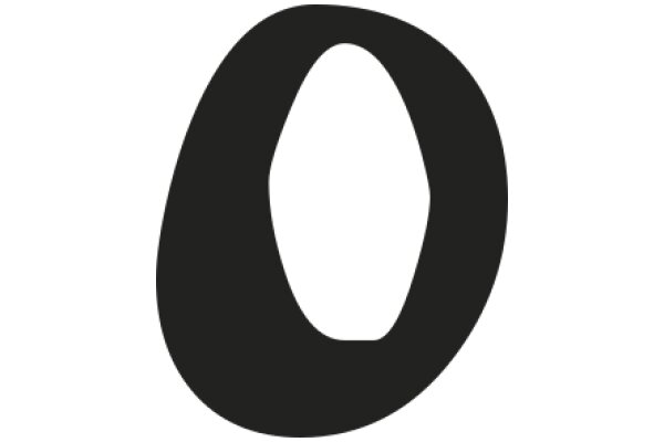 Simplistic Black Letter 'O' on a White Background