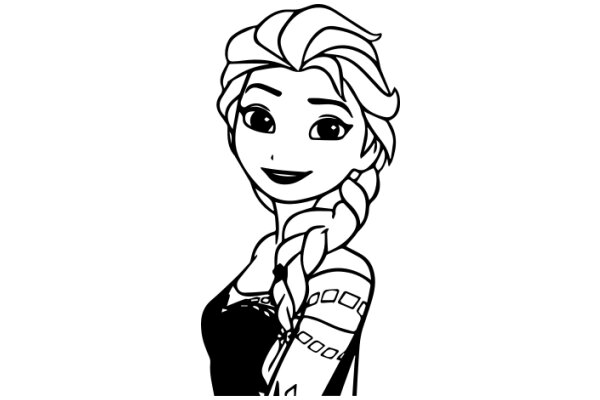 Stylized Portrait of a Female Character with Blonde Hair and a Braid