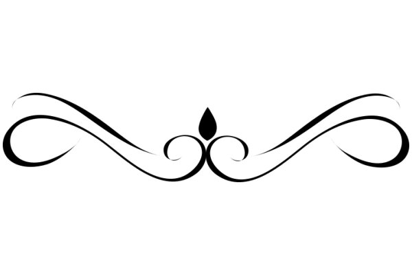 Stylized Abstract Design with Curved Lines and a Flower-like Centerpiece