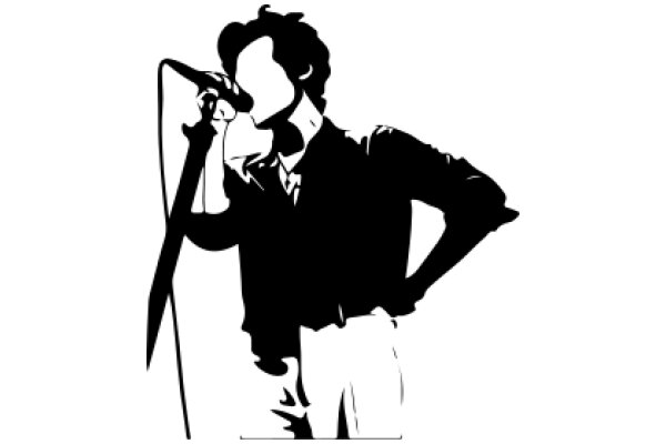 Silhouette of a Singer with a Microphone