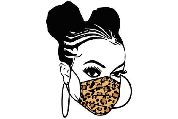 Stylish Fashion Statement: Leopard Print Mask with Earrings