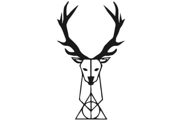 Stylized Deer Head with Antlers and a Triangle Symbol