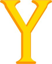 Vibrant Yellow Letter Y on a White Background