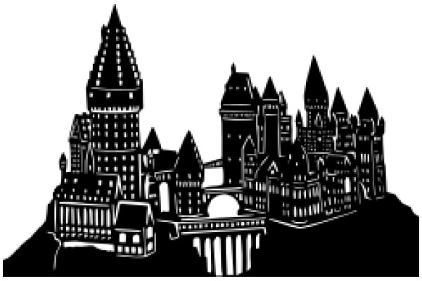 Silhouette of a Medieval Town: A Illustration