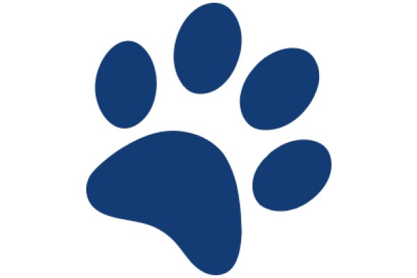 Stylized Blue Paw Print Icon