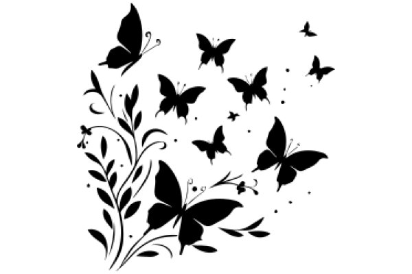 Elegant Black Butterfly Silhouette Design