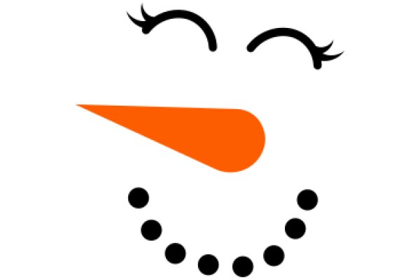 Smiling Emoji with Orange Nose and Black Dots for Eyes and Mouth