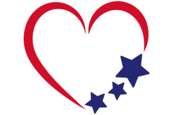 A Digital Valentine: A Heart with Blue Stars