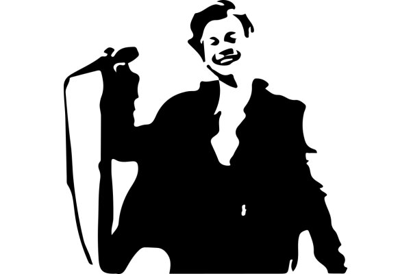 Silhouette of a Singer with a Microphone