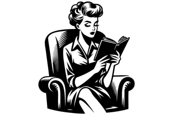 A Classic Illustration of a Woman Reading a Book