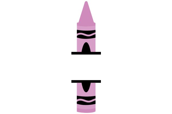 A Stylized Pink and Purple Cone with Black Stripes