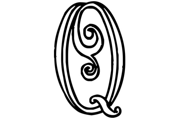 Stylized Letter Q with a Swirl Design