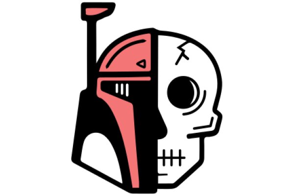 A Stylized Logo of a Skull and a Helmet