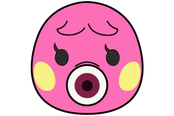 A Whimsical Pink Character with a Surprised Expression