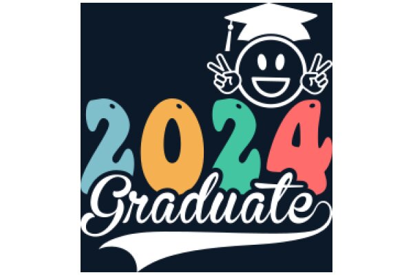 Celebrating 2024 Graduation with a Smiling Emoji and the Year's Number