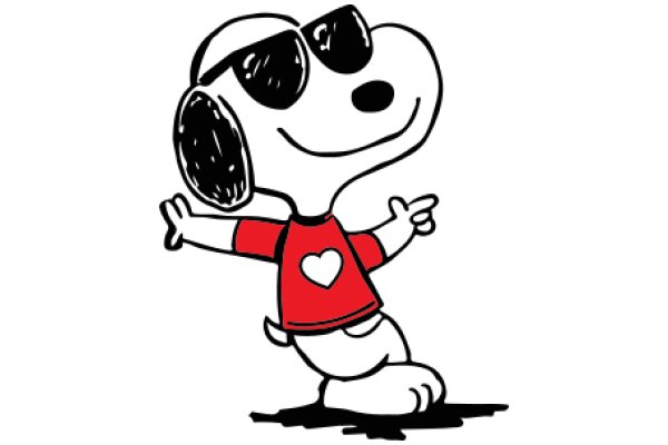 Sunglasses and a Heart: A Playful Cartoon of Snoopy