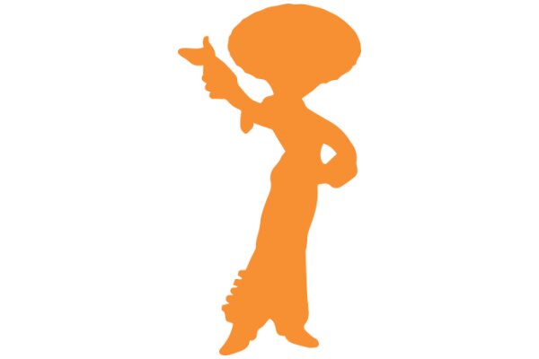 An Orange Silhouette of a Character Pointing Upwards