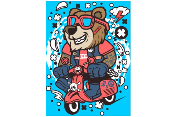 Whimsical Adventures: A Bear's Motorcycle Ride