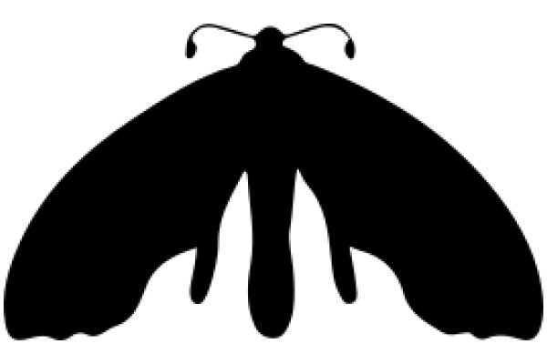 Stylized Black Silhouette of a Butterfly