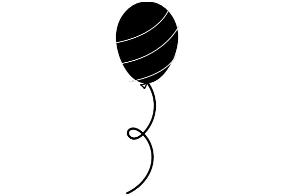 A Simple Line Drawing of a Balloon