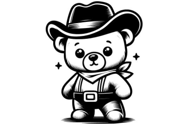 Stylish Teddy Bear in Cowboy Hat and Boots