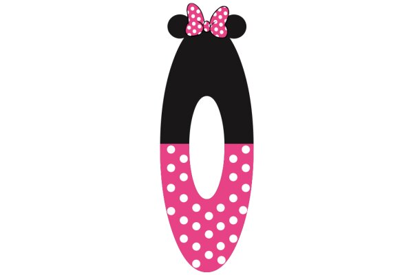 Stylish Black and Pink Bow with Polka Dots