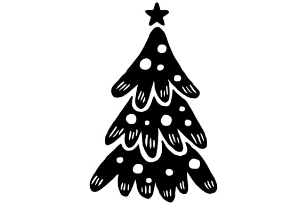 A Festive Christmas Tree Silhouette