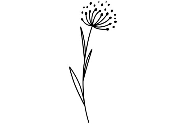 Simplistic Line Drawing of a Flower