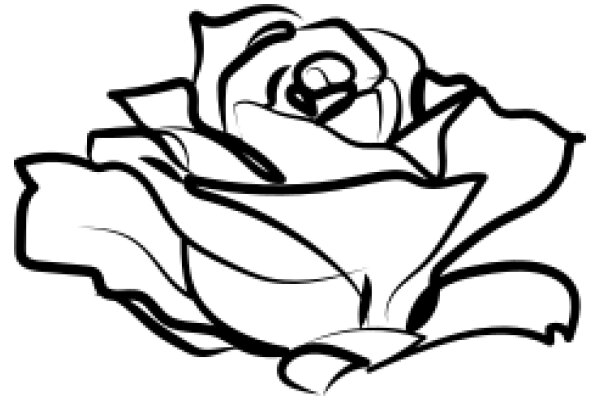 A Rose Sketch with a Curved Stem