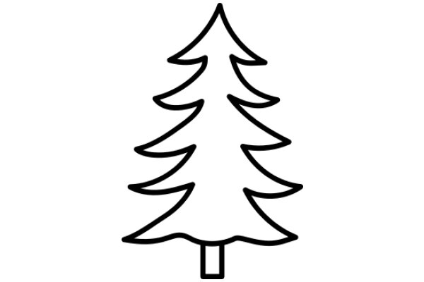 Simplistic Line Drawing of a Christmas Tree