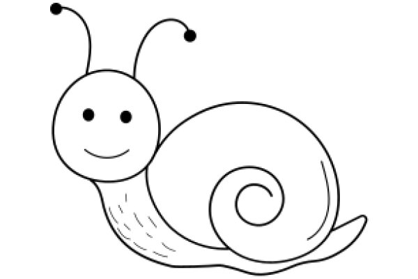 A Whimsical Snail: A Line Drawing