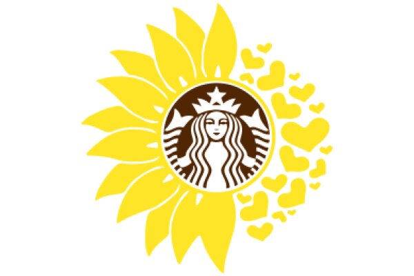 Starbucks Sunburst Logo with Heart-Shaped Confetti