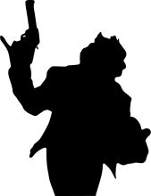 Silhouette of a Person Holding a Gun