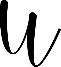 Stylized Letter 'U' in Black and White