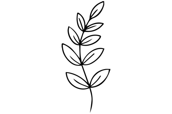 Simplistic Line Drawing of a Plant