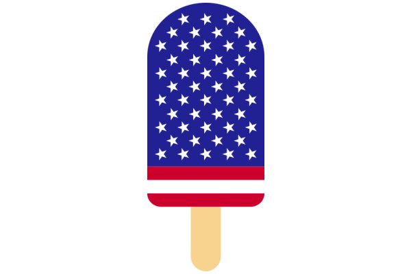 A Patriotic Pop-Up: A Blue American Flag on a Yellow Popsicle Stick