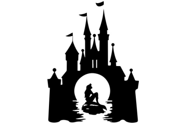 Silhouette of a Castle and a Person on a Boat