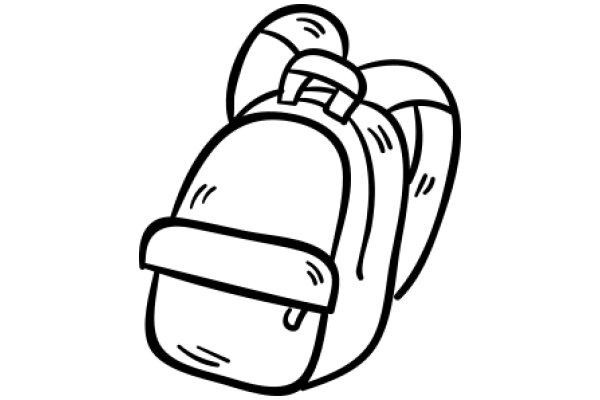 A Simple Line Drawing of a Backpack and Sandals