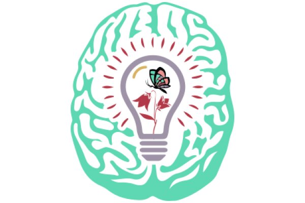 A Brainy Illustration with a Lightbulb and a Flower