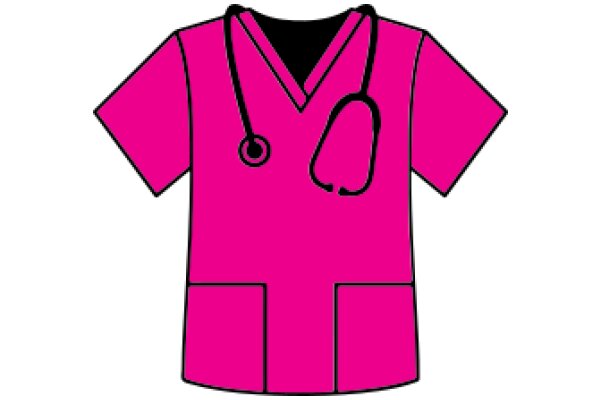 Vibrant Pink Medical Coat with Stethoscope