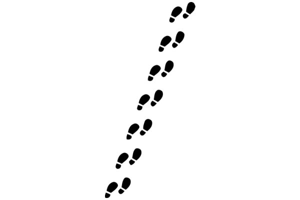 A Line of Footprints on a White Background