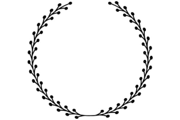 Elegant Black Laurel Wreath on White Background