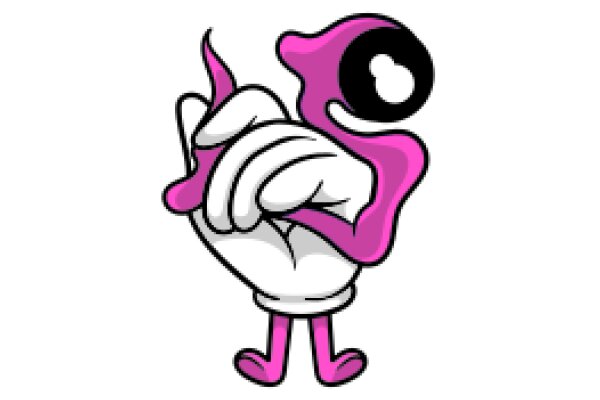 A Playful Pink and White Cartoon Character