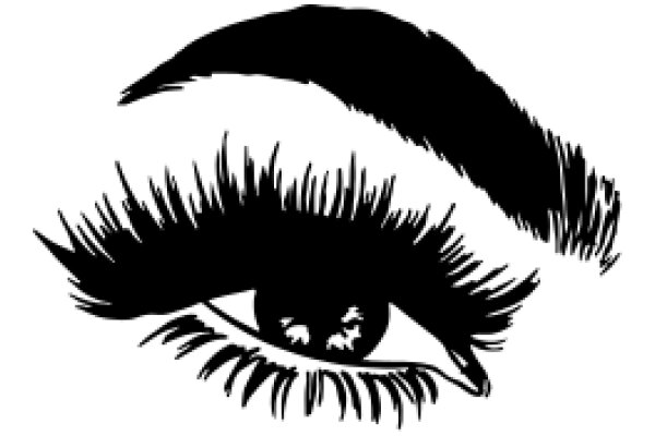 A Close-Up of a Stylized Eye with Eyelashes